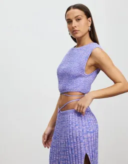 Christopher Esber Sleeveless Crop & Pleated Knit Tie Skirt Set Size S/Au 8 for rent on The Volte - image 3