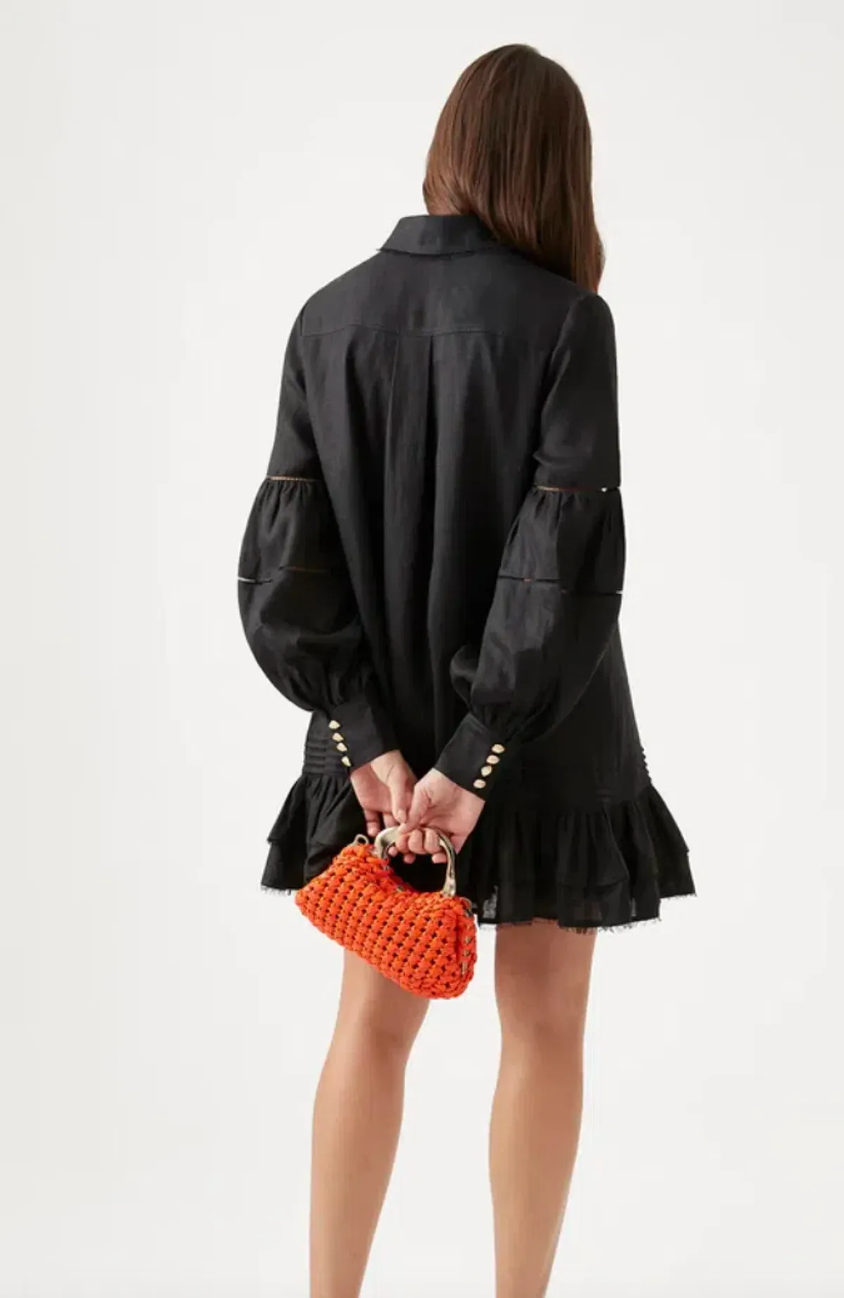 Aje Lotus Shirt Mini Dress Black Size 8 / S - Image 2