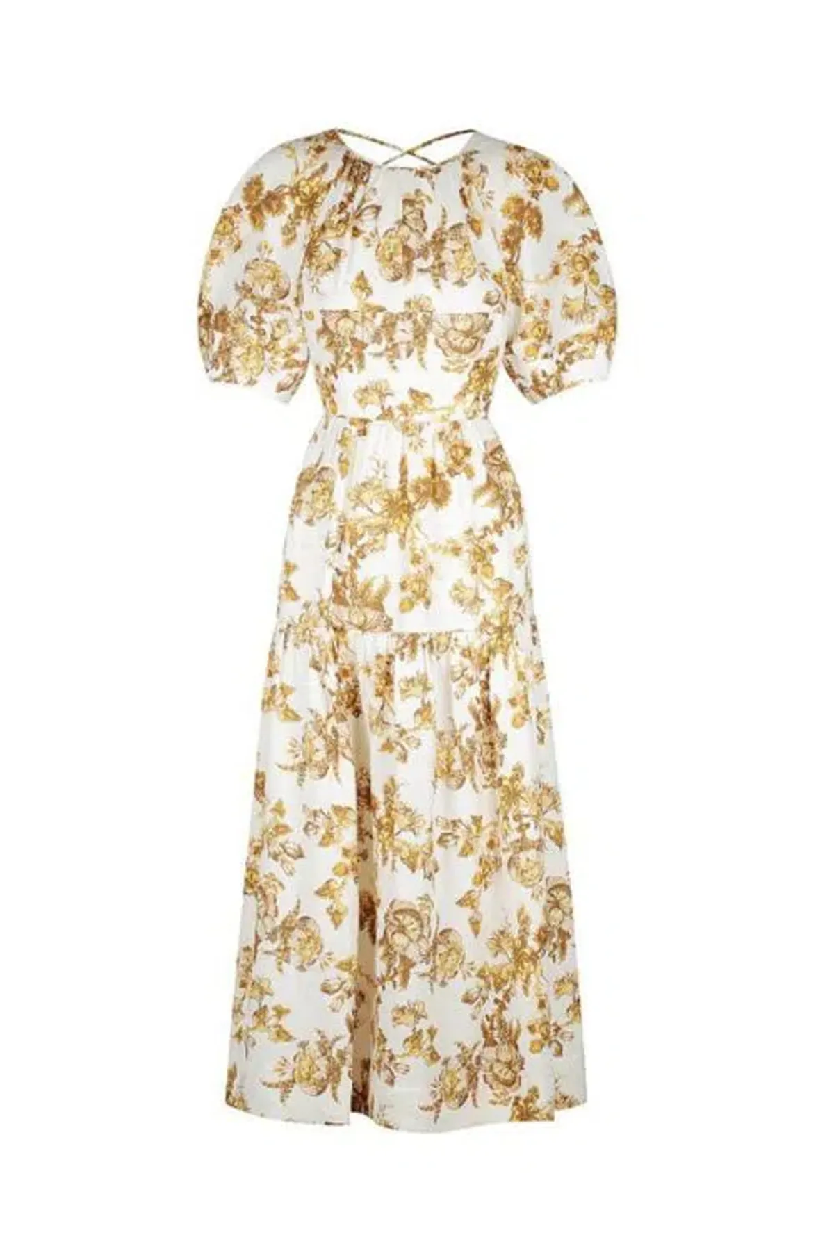 Shona Joy Bella Linen Short Sleeve Midi Dress Floral Size 8 / S - Image 5