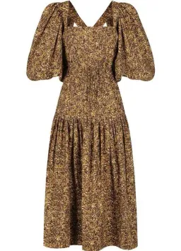 Shona Joy Lilou Pin Tuck Cross Back Midi Dress Floral Size 8 / S for rent on The Volte - image 4