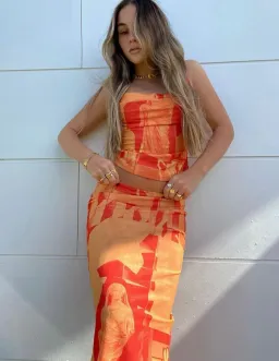 Miaou Imogene Corset and Moni Skirt Set Orange Size M / Au 10 for rent on The Volte - image 7