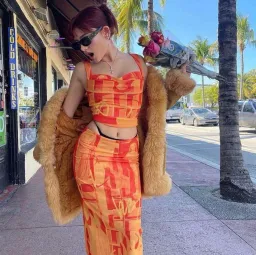 Miaou Imogene Corset and Moni Skirt Set Orange Size M / Au 10 for rent on The Volte - image 4