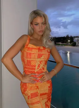 Miaou Imogene Corset and Moni Skirt Set Orange Size M / Au 10 for rent on The Volte - image 3