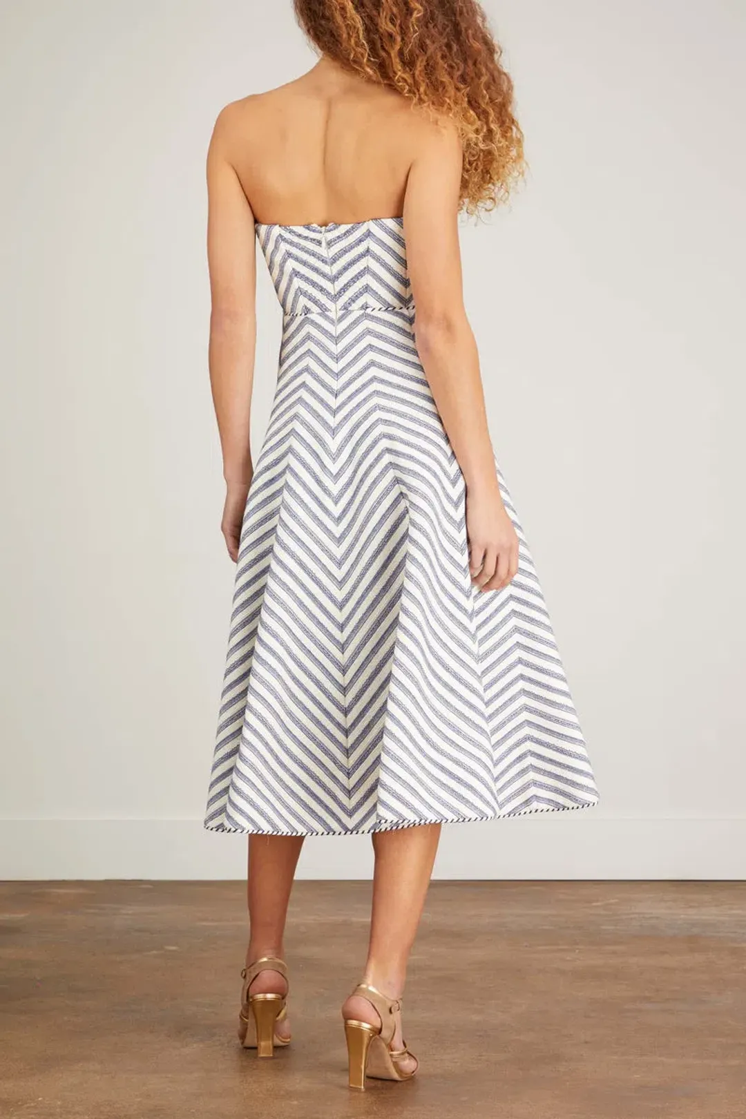 Zimmermann High Tide Laced Midi Dress Stripe Size 0 / Au 8 for rent on The Volte - main image