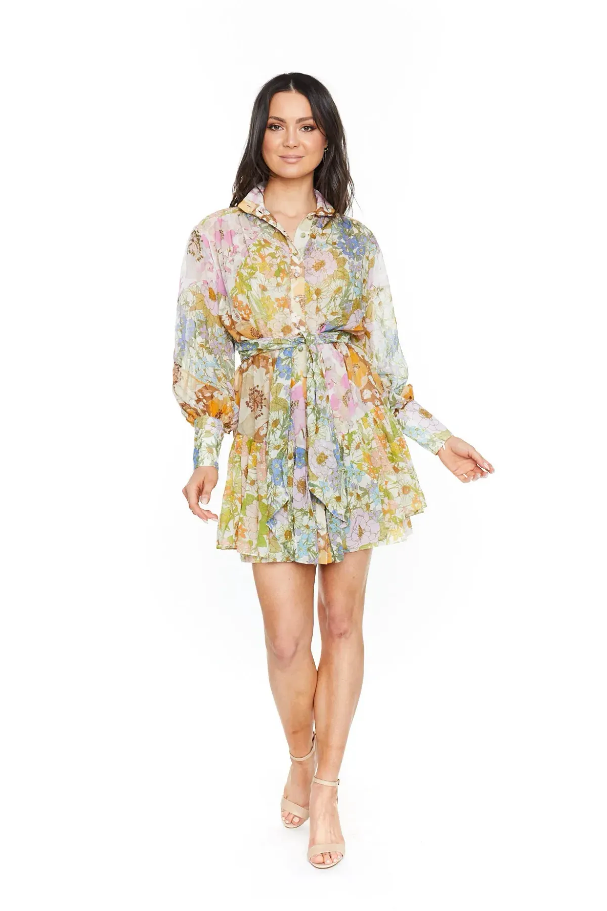 Zimmermann Super 8 Lantern Dress Multi color Size AU 8 for rent on The Volte - main image