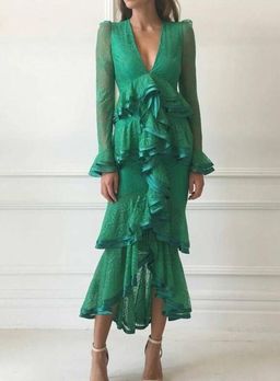 Nicola Finetti Maia Green Dress Sz 10 for rent on The Volte - image 2