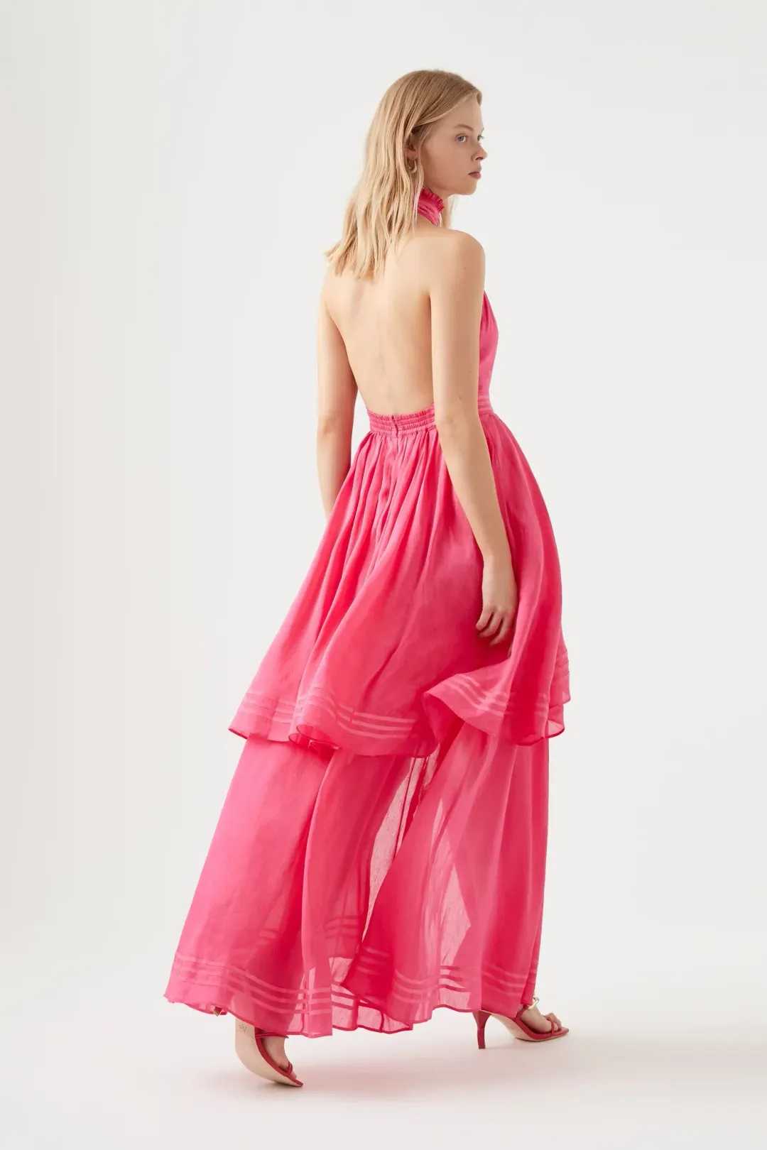 Aje Sienna Maxi Dress Pink Size AU 12 for rent on The Volte - main image