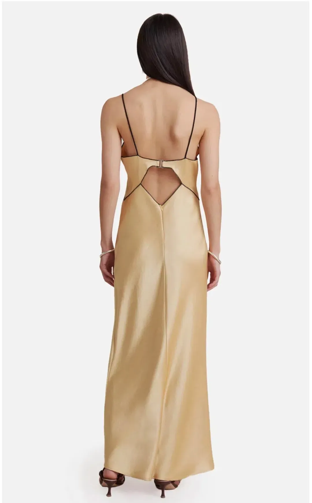 Bec & Bridge Hazel Maxi Dress Wheat Gold Size AU 12 for rent on The Volte - main image