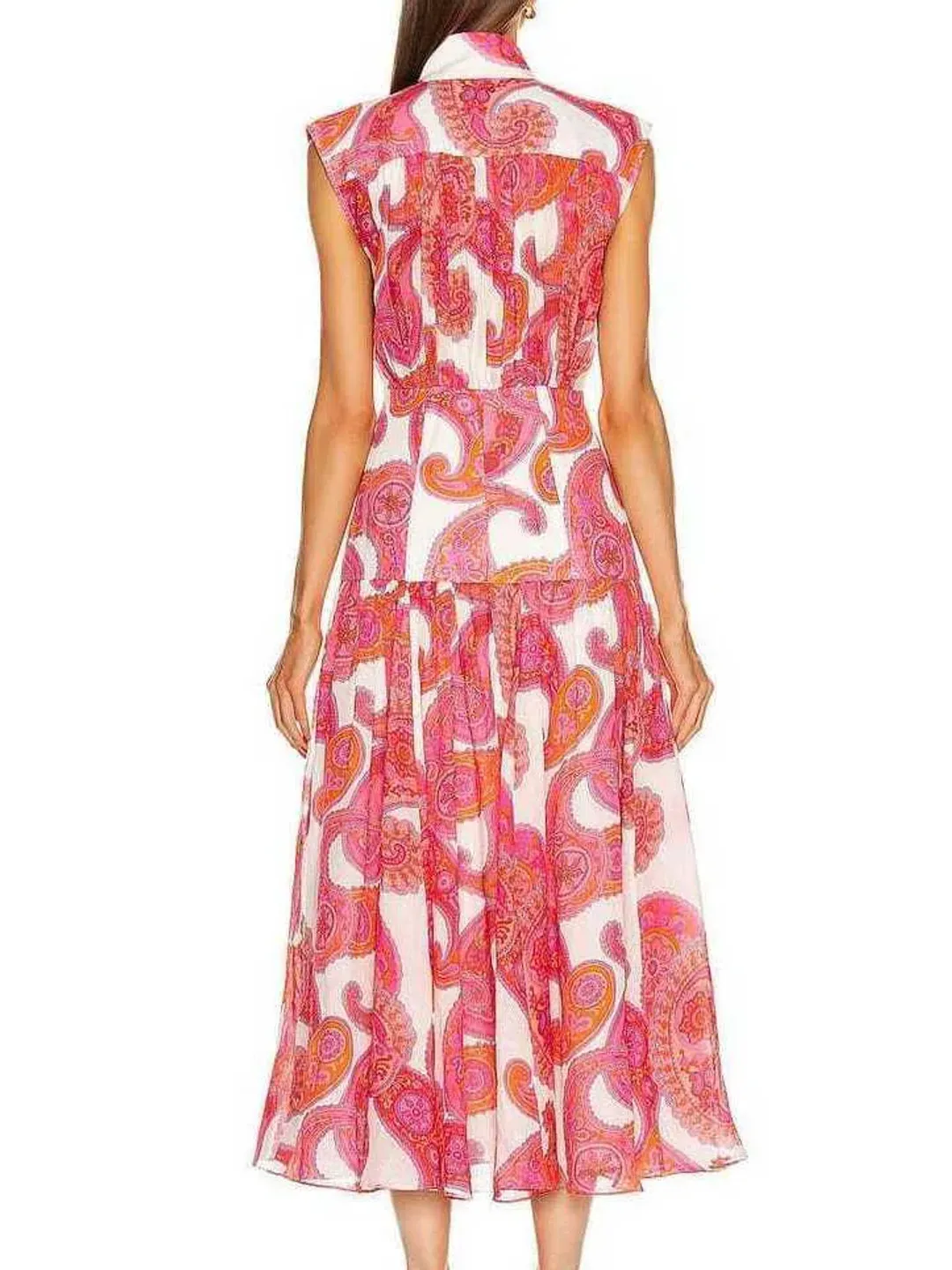Zimmermann Peggy Paisley Sleeveless Shirt Dress in Magenta Size 2 / AU 12 for rent on The Volte - main image