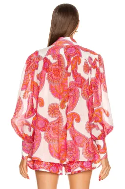 Zimmermann Safari Shorts and Top Set Peggy Paisley Magenta Size AU 12 for rent on The Volte - image 4
