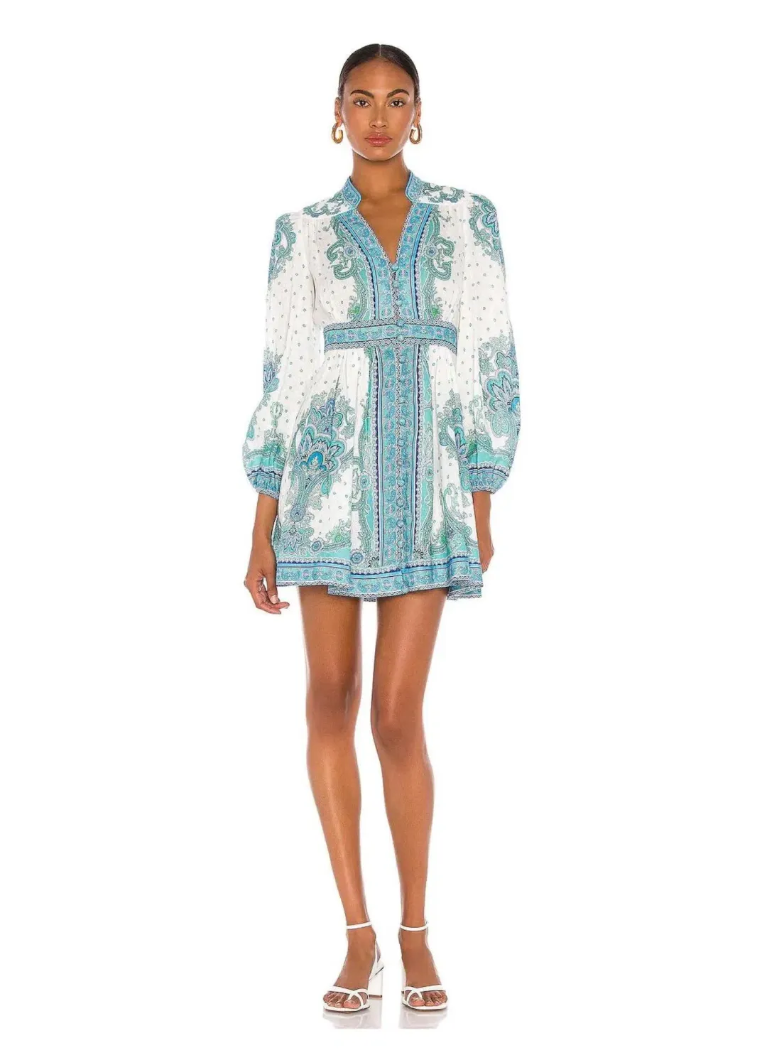 Zimmermann Bells Paisley Mini Dress Blue Size 1 / AU 10 for rent on The Volte - main image