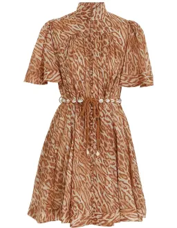 Zimmermann Tropicana Flutter Sleeve Mini Dress Brown Size 1 / AU 10 for rent on The Volte - image 4