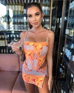 Miaou Venus Corset and Micro Mini Skirt Sunrise Set Orange Size L for rent on The Volte - image 1