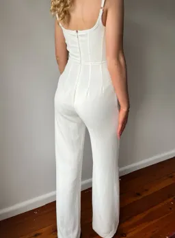 Kookai Oyster Panel Jumpsuit White Size AU 6 for rent on The Volte - image 2