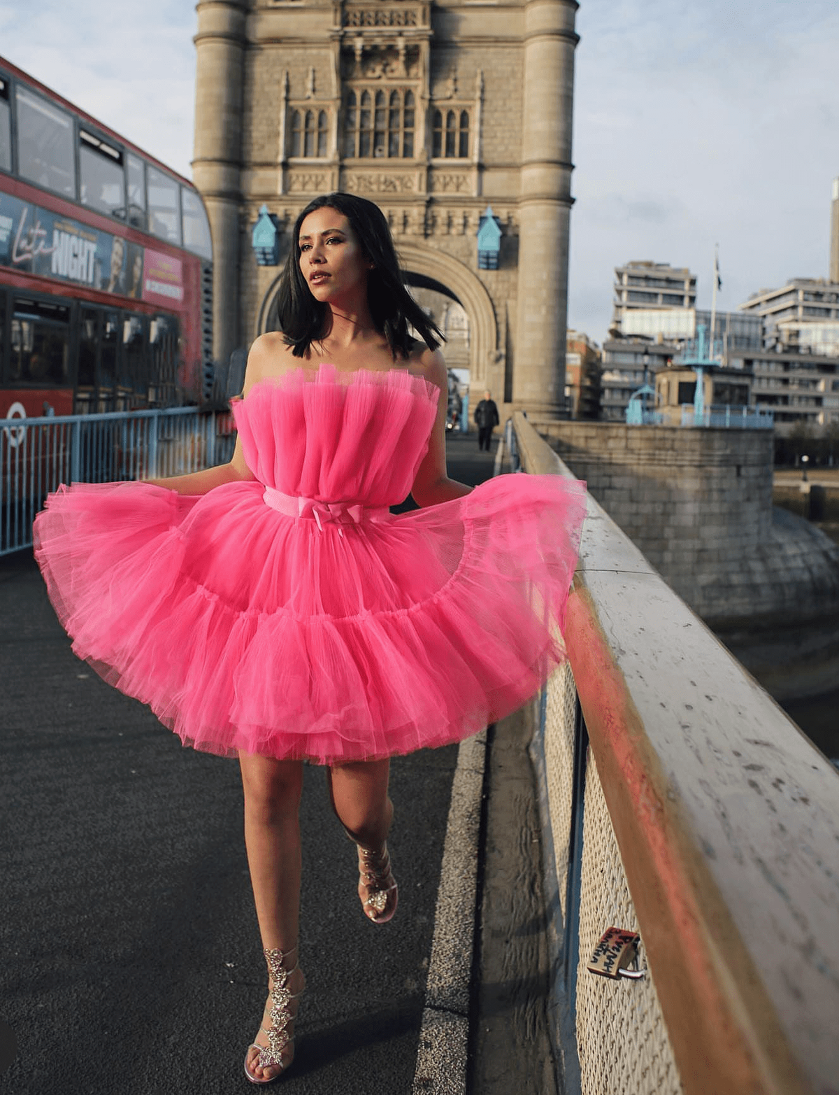 Giambattista Valli Pink Flared Tulle Dress Size 10 - Image 5