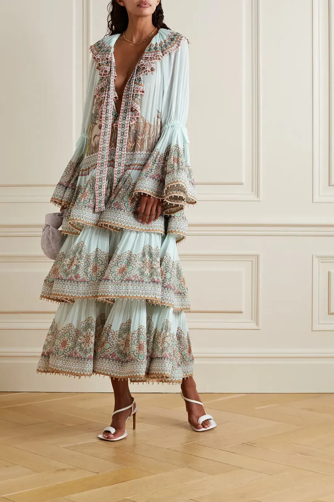 Zimmermann Kaleidoscope Gathered Midi Dress Print Size 4 / Au 16 for rent on The Volte - main image