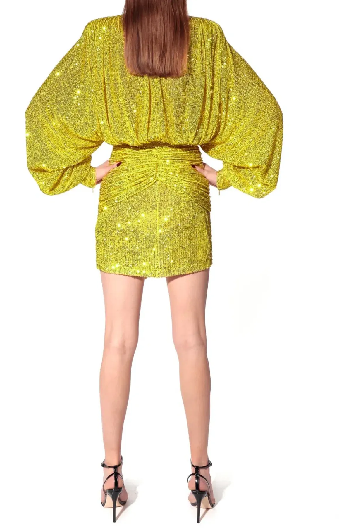 Aggi Sequin Mini Dress Bright Lime Size L / Au 10 - Image 2