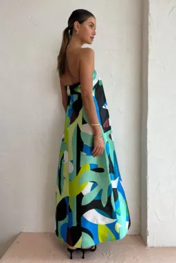 Manning Cartell Abstract Collage Strapless Dress in Multi Size 10 for rent on The Volte - image 3