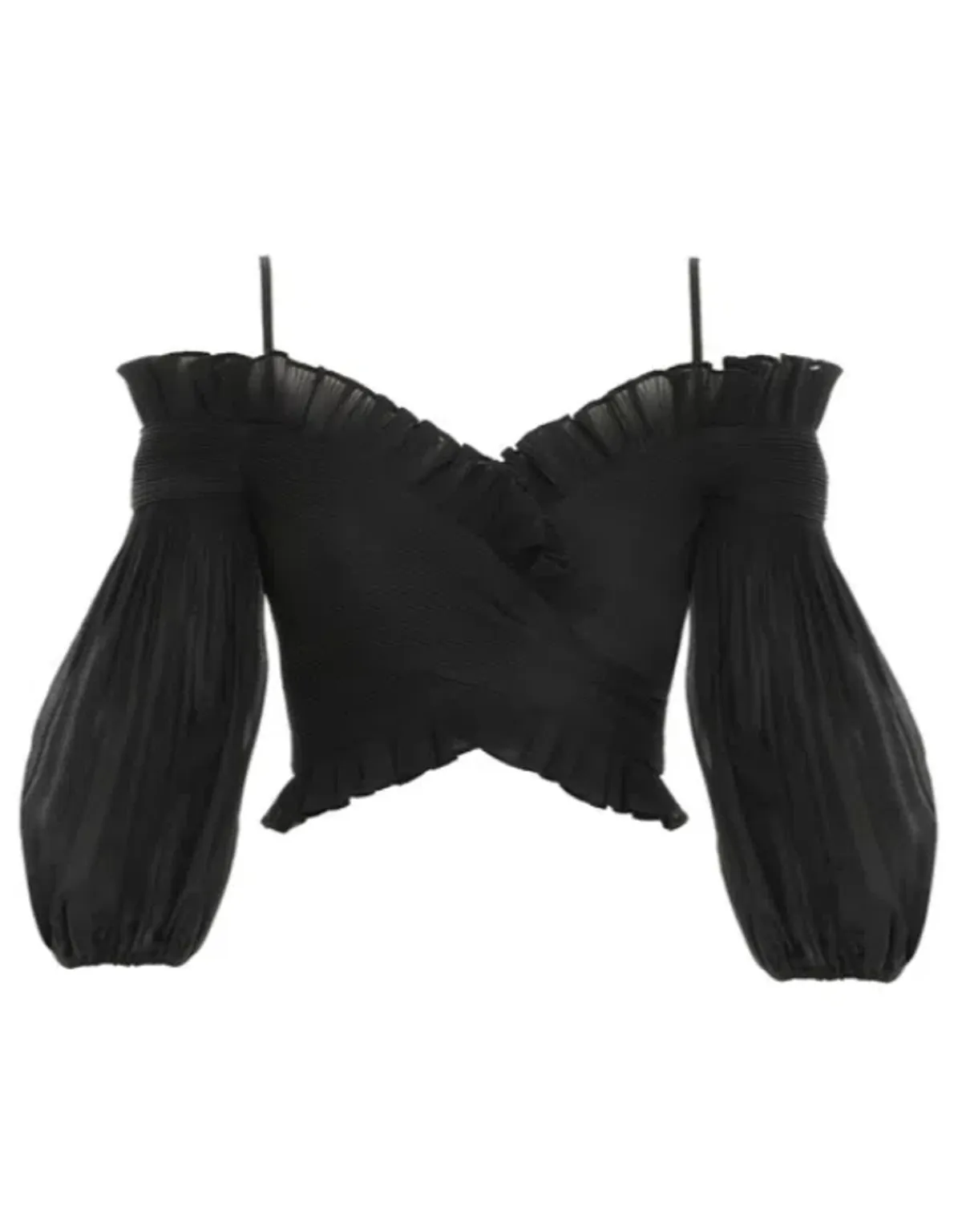 Zimmermann The Pleated Off Shoulder Top and Skirt Set Black Size 12 - Image 4