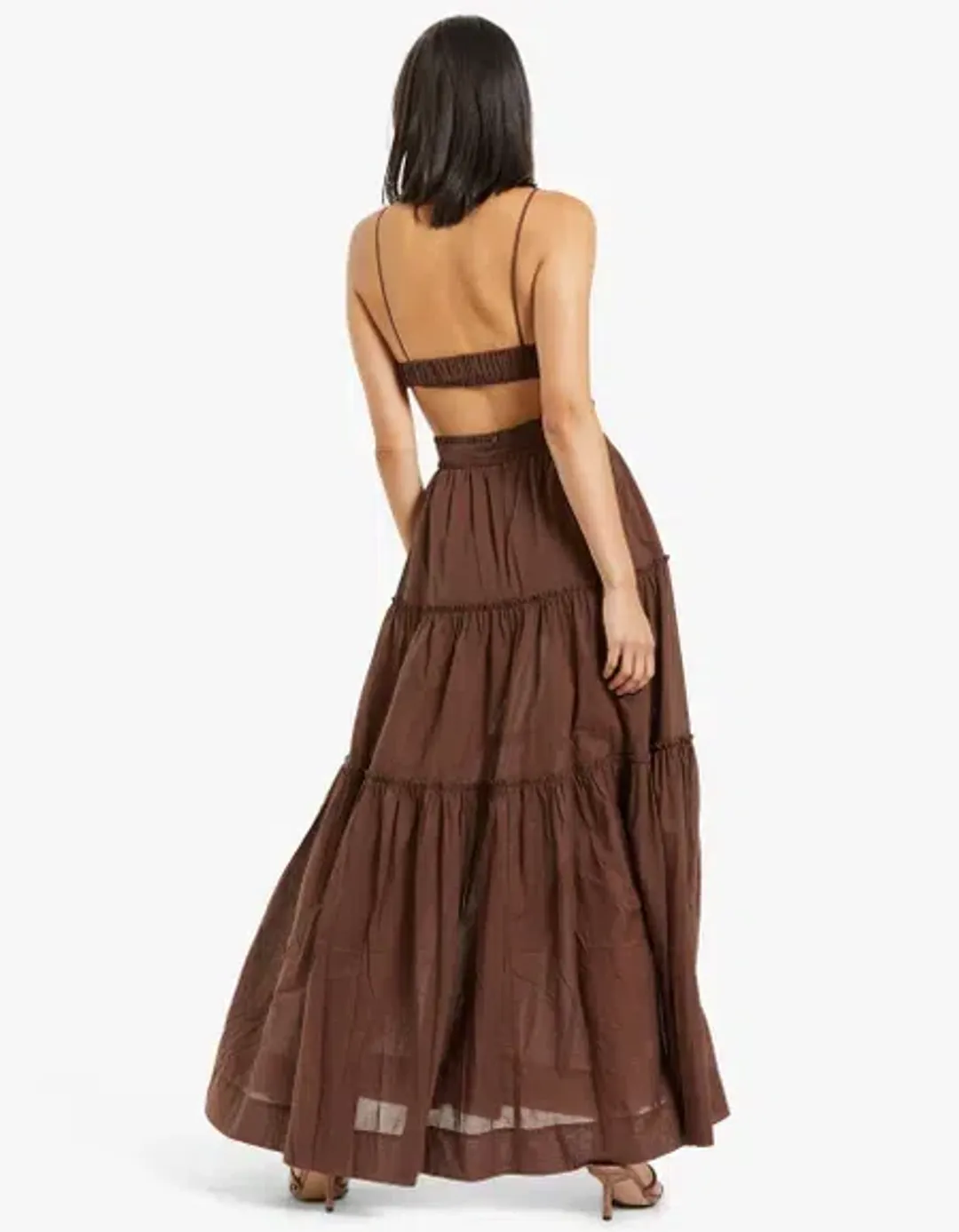 Bec & Bridge Carla V Maxi Dress in Chocolate Brown Size M / AU 10 for rent on The Volte - main image