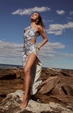 Sonya Moda Nour Paisley Floral Maxi Dress Blue Size 10 / M for rent on The Volte - image 2