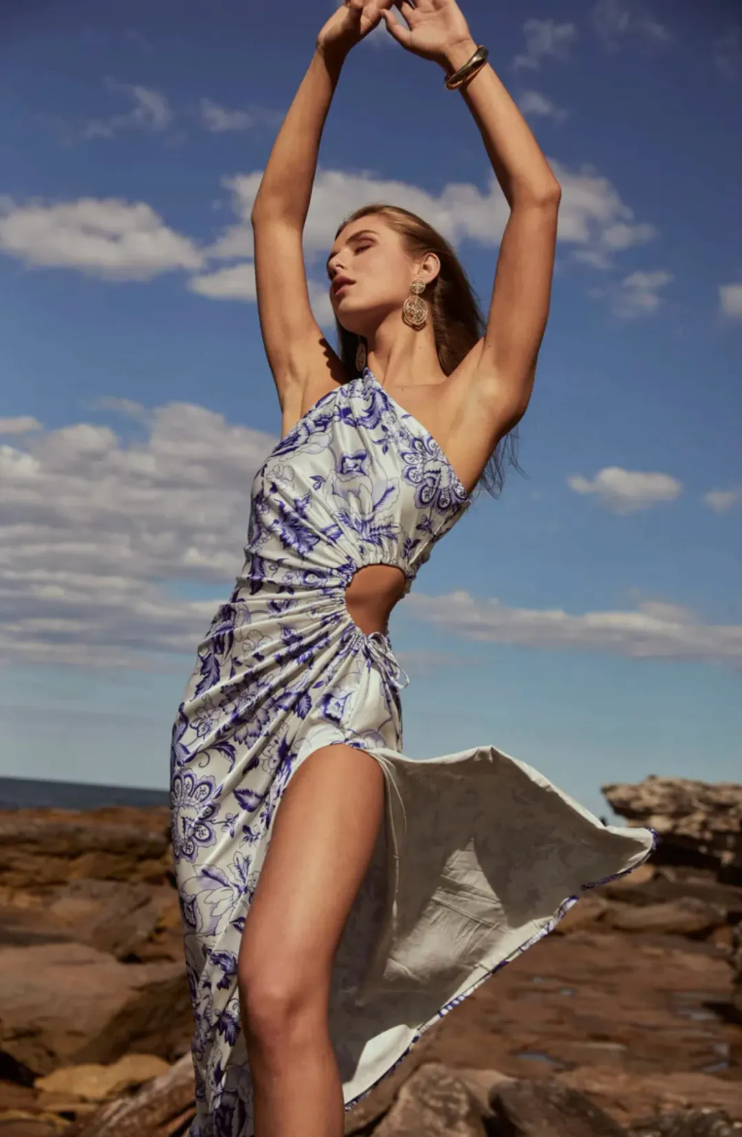 Sonya Moda Nour Paisley Floral Maxi Dress Blue Size 10 / M for rent on The Volte - main image