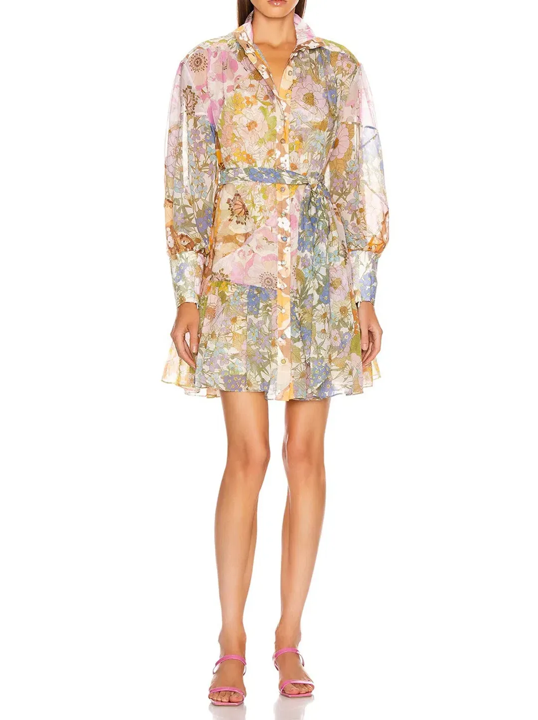 Zimmermann Super Eight Lantern Mini Dress Floral Size 1 / Au 10 for rent on The Volte - main image
