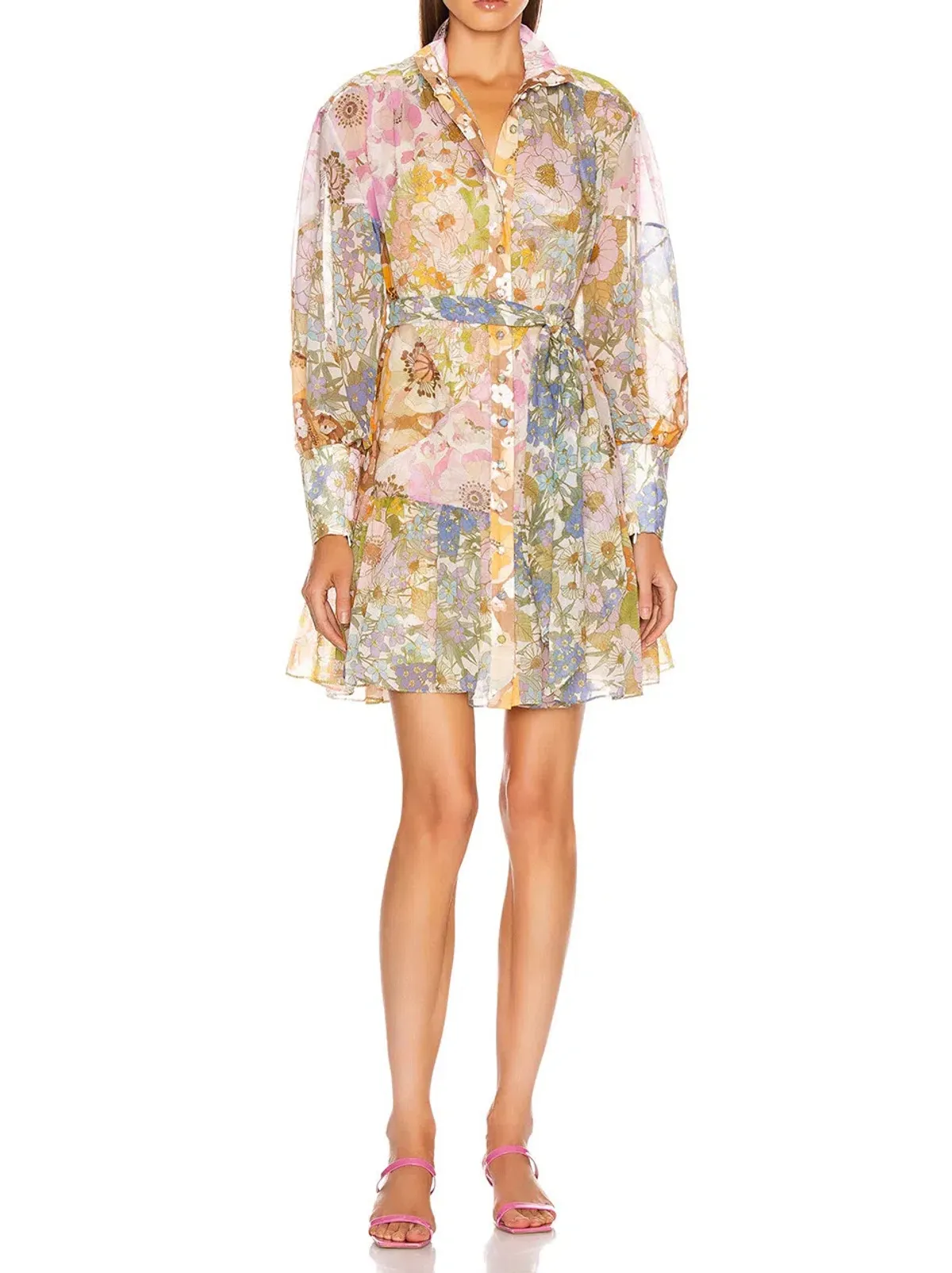 Zimmermann Super Eight Lantern Mini Dress Floral Size 1 / Au 10 for rent on The Volte - main image