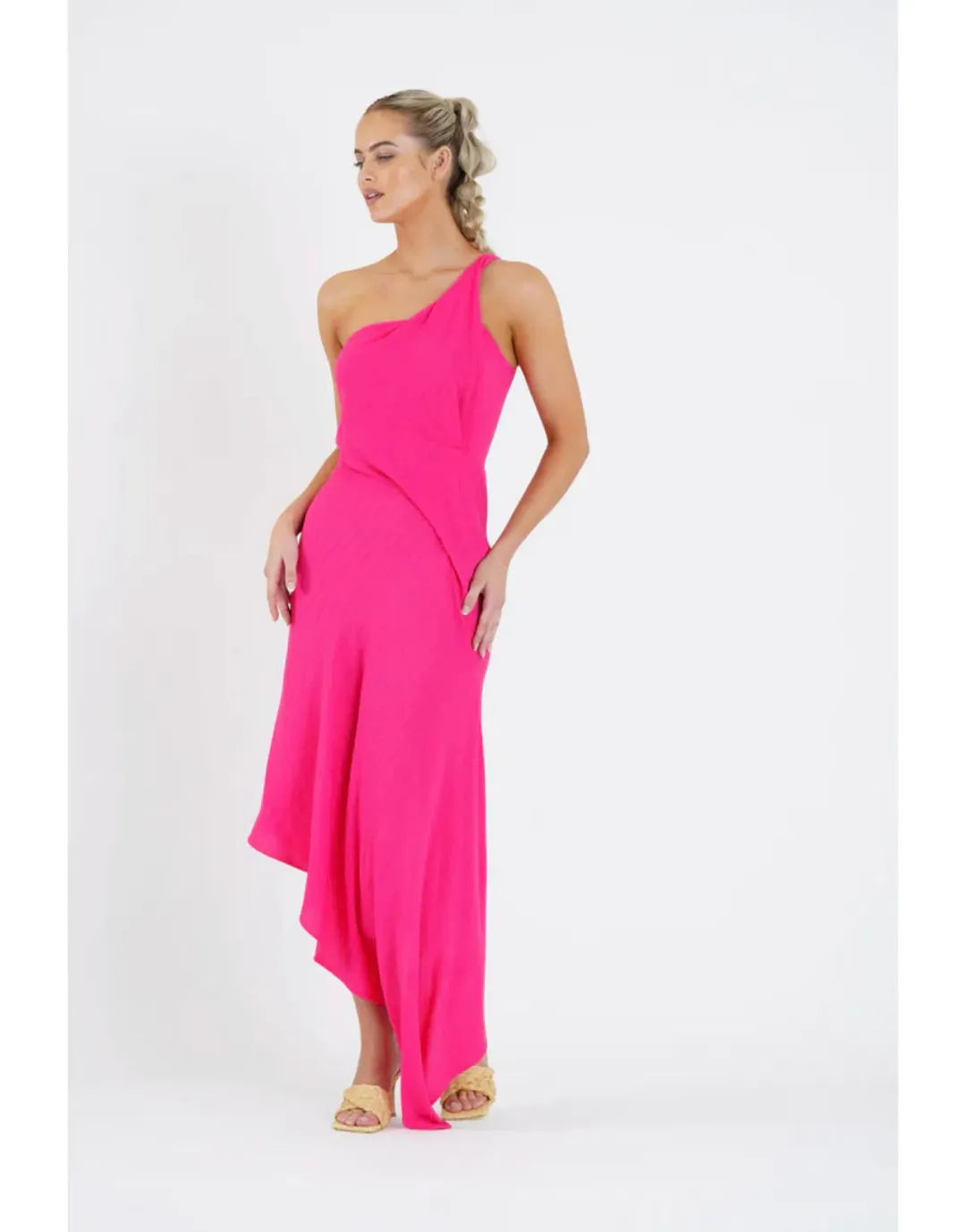 One Fell Swoop Pearl Midi Dress Pink Size AU 12 for rent on The Volte - main image