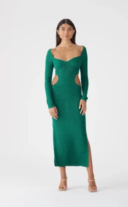 San Sloane Noelle Crochet Knit Midi Dress Green Size AU 6 for rent on The Volte - image 2