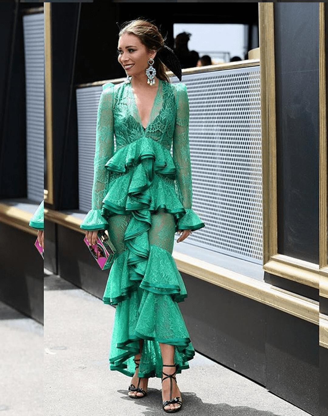 Nicola Finetti Maia Green Dress size 8 for rent on The Volte - main image