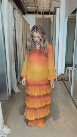 Zimmermann Postcard Tiered Gown Ombre Sunshine Size 1 / AU 10 for rent on The Volte - image 1