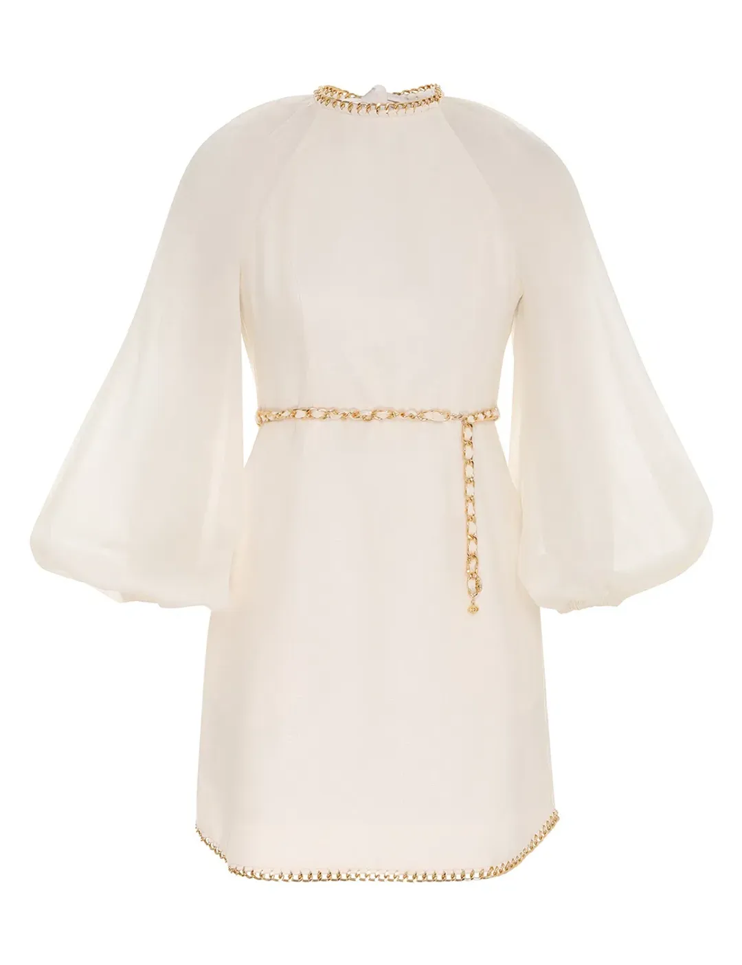 Zimmermann Rouleau Chain Mini Dress Pearl Size 0 / Au 8 for rent on The Volte - main image