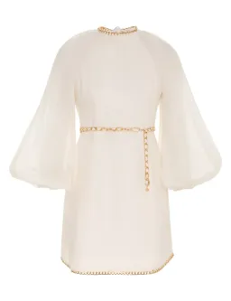 Zimmermann Rouleau Chain Mini Dress Pearl Size 0 / Au 8 for rent on The Volte - image 3