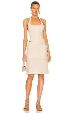 Jacquemus La Robe Hielo Dress Off-White Beige Size 10 for rent on The Volte - image 1