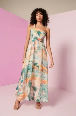 Kate Ford Palo Verde Braid Shoulder Dress Sierra Size 2/AU 10 for rent on The Volte - image 1