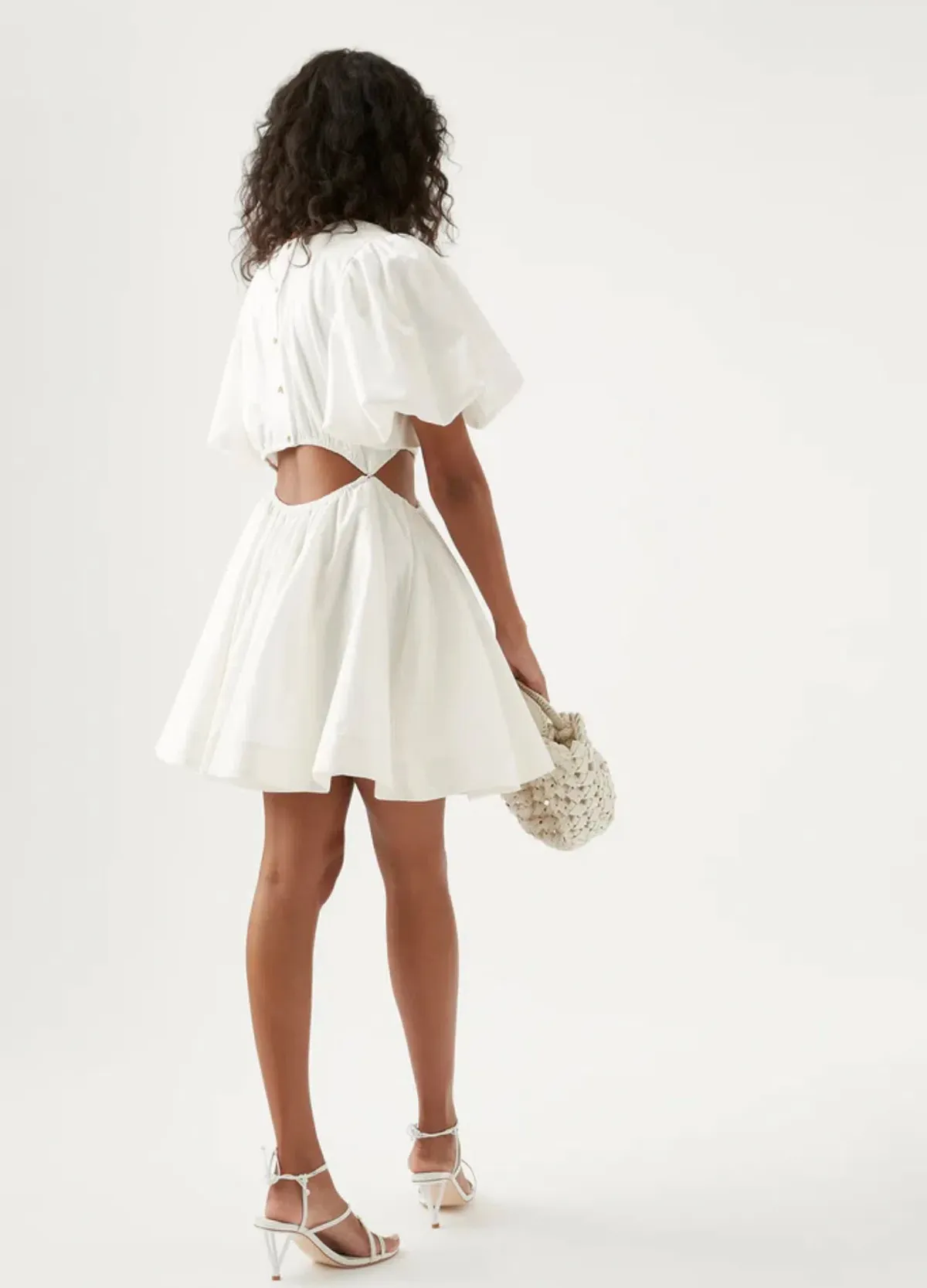 AJE Henriette Cut Out Mini Dress White Size 8 - Image 2