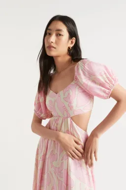 Seed Heritage Voile Floral Off Shoulder Maxi Dress in Soft Orchid Floral Size 12 for rent on The Volte - image 2