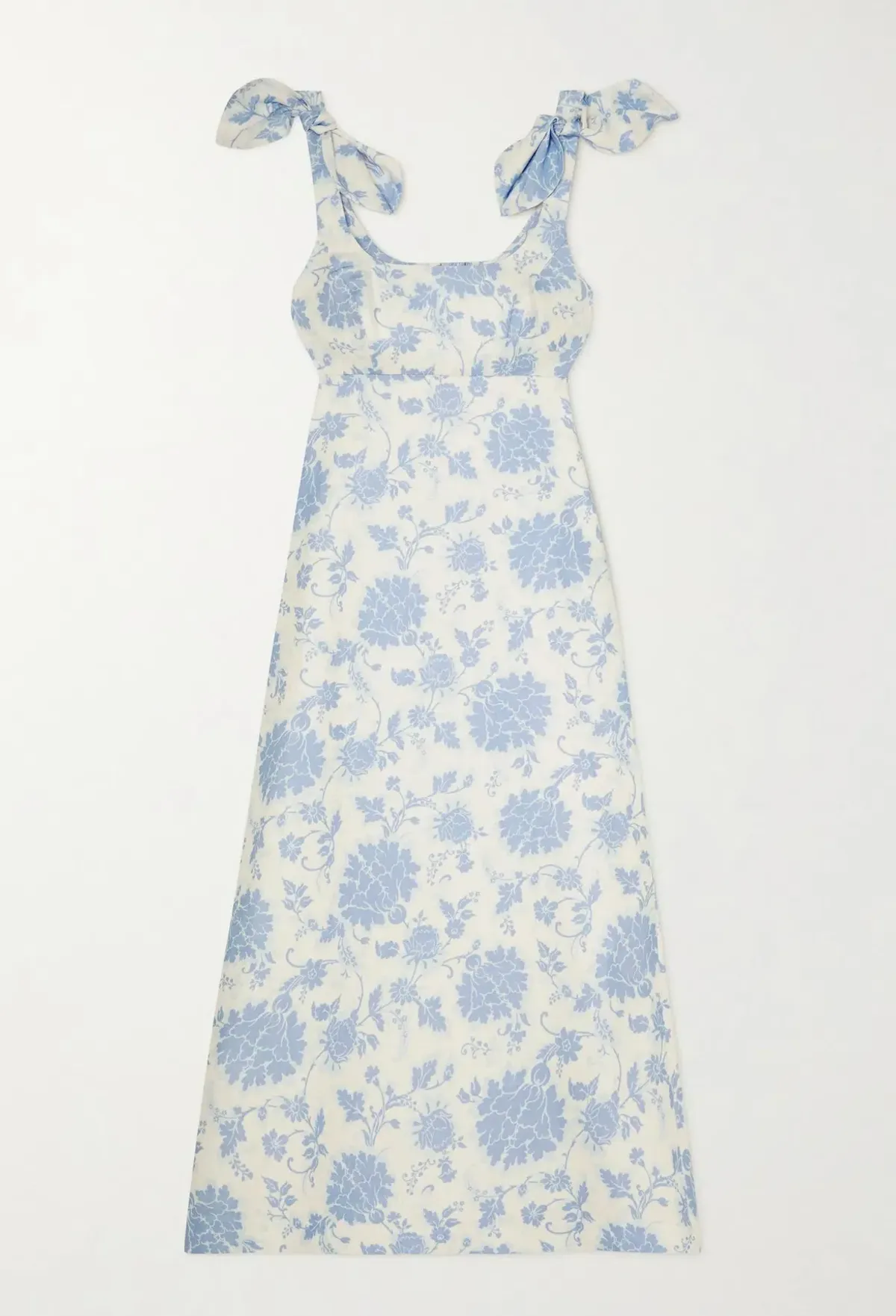 Zimmermann Postcard Tie Shoulder Midi Dress Blue Tonal Floral Size 1 / Au 10 - Image 3