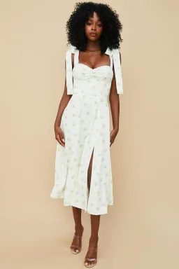 House of CB Alicia Ivory Midi Sundress White Floral Size XS / Au 6 for rent on The Volte - image 1