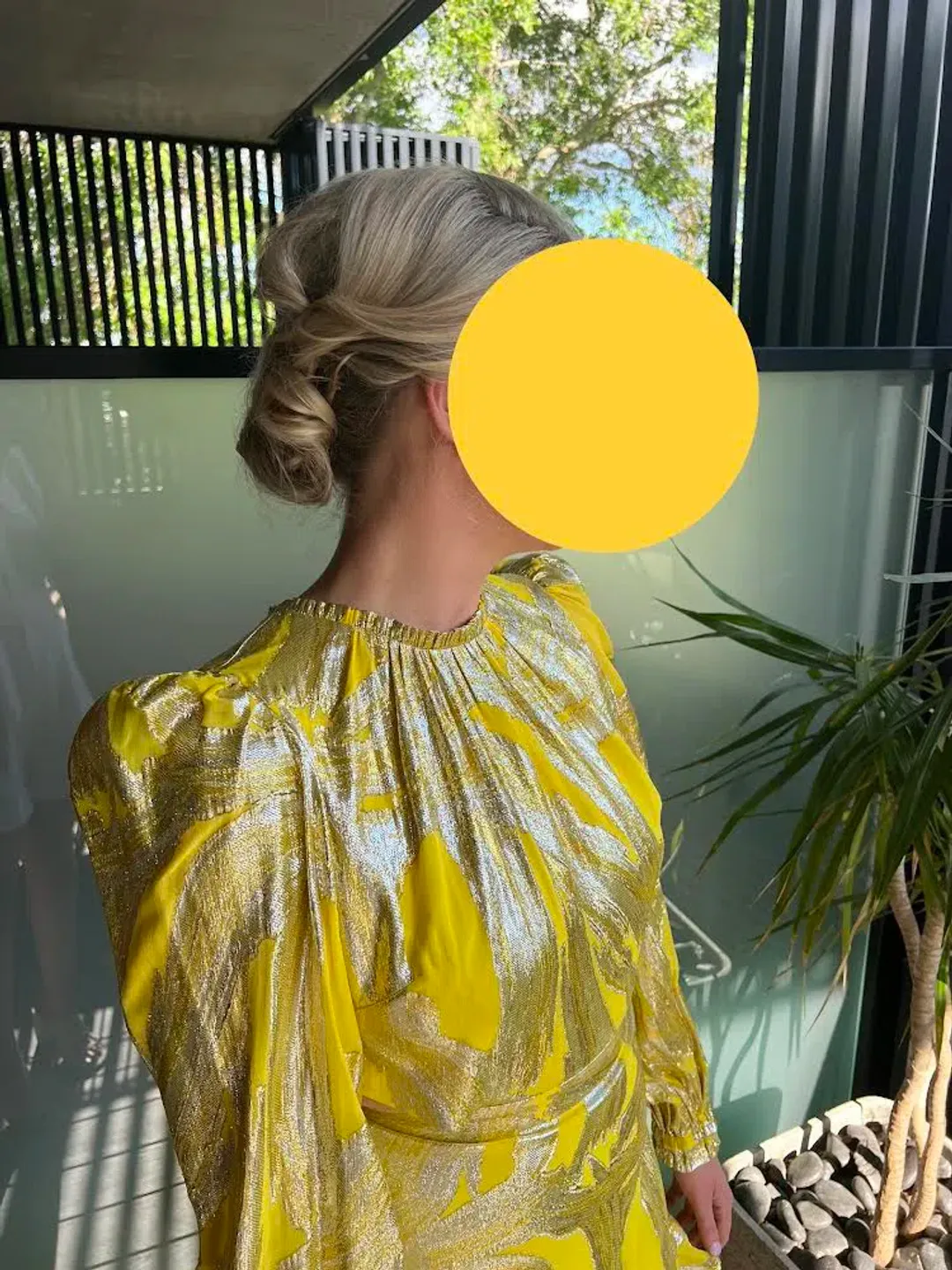 Rebecca Vallance Navarro Long Sleeve Mini Dress Yellow Size 12 for rent on The Volte - main image