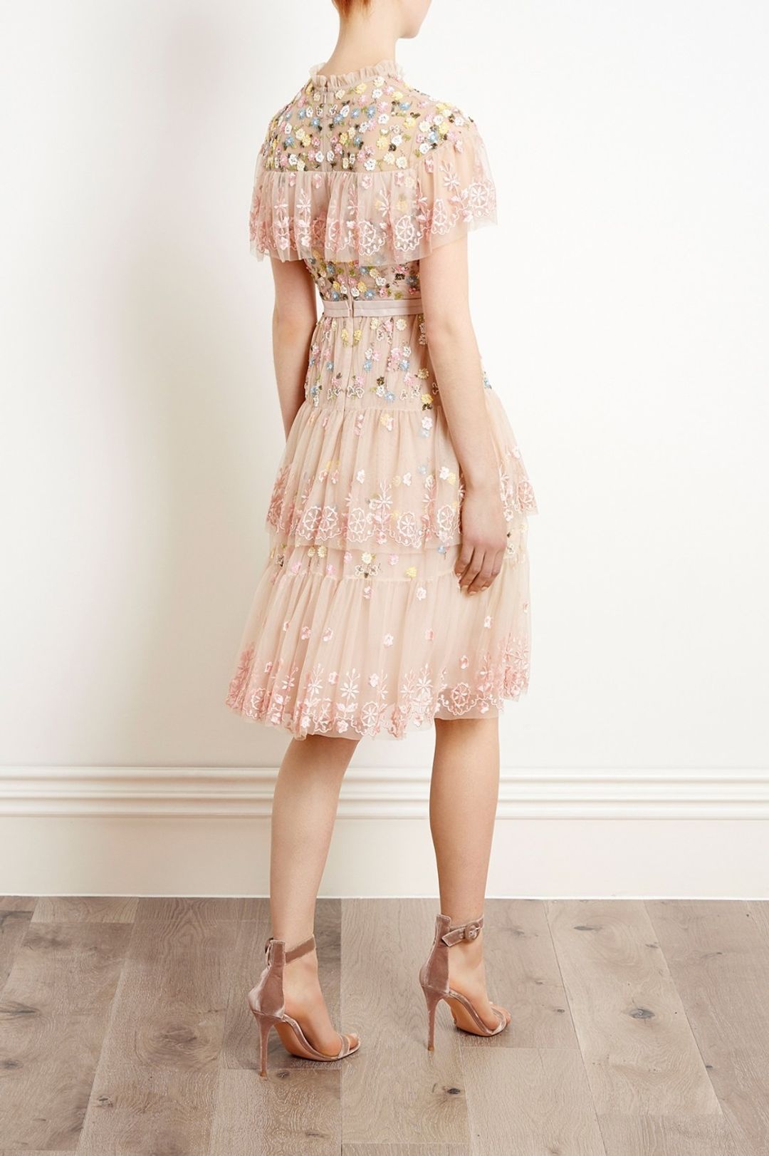 Needle and Thread Pink Tiered Anglais Dress size 8 for rent on The Volte - main image