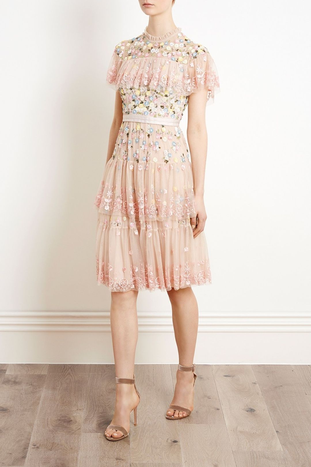 Needle and Thread Pink Tiered Anglais Dress size 8 for rent on The Volte - main image