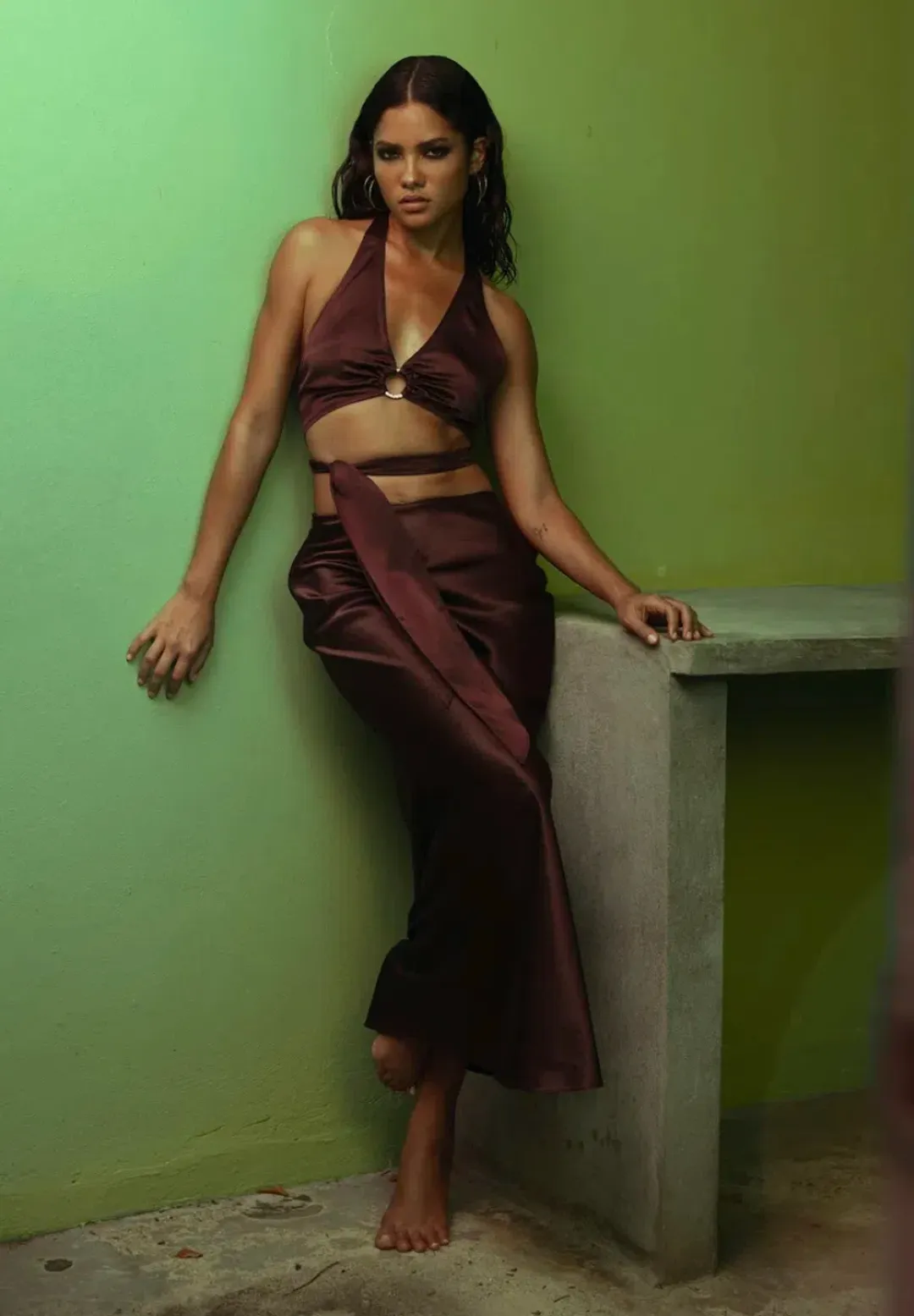 Rat & Boa Portia Top & Carlotta Skirt Set in Cocoa Size XS / Au 6 for rent on The Volte - main image