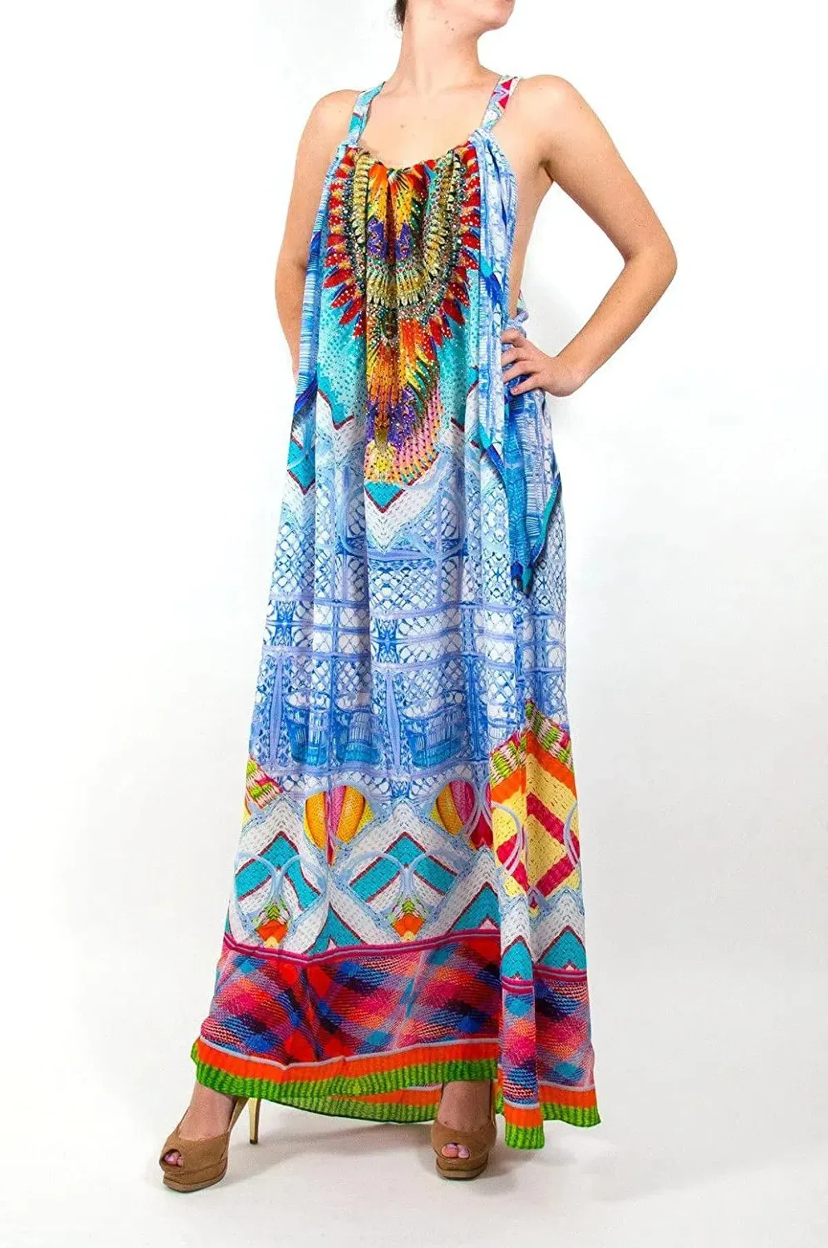 Camilla Drawstring Maxi Crossing Paths Print Size 8 - Image 1