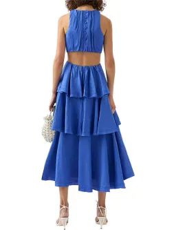 Aje Wave Cut Out Ring Midi Dress Blue Size 8 / S for rent on The Volte - image 3