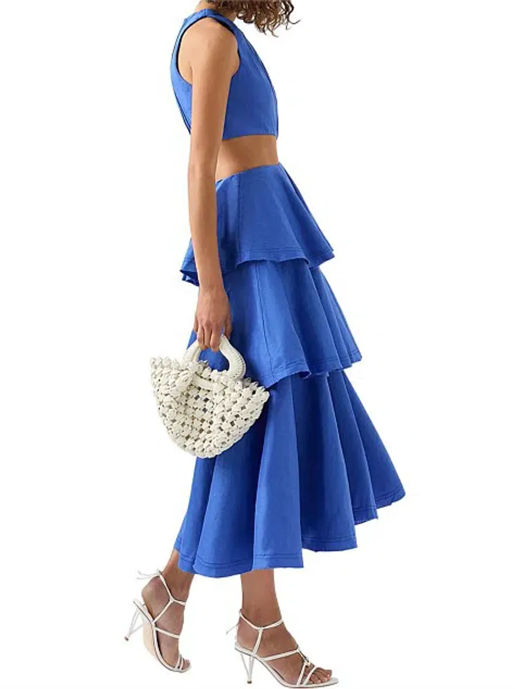 Aje Wave Cut Out Ring Midi Dress Blue Size 8 / S for rent on The Volte - main image