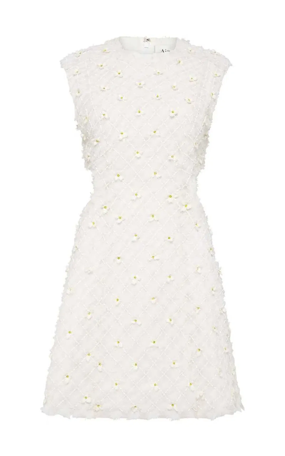 Aje Mirage Organza Cut Out Mini Dress Ivory Size 8 / S - Image 7