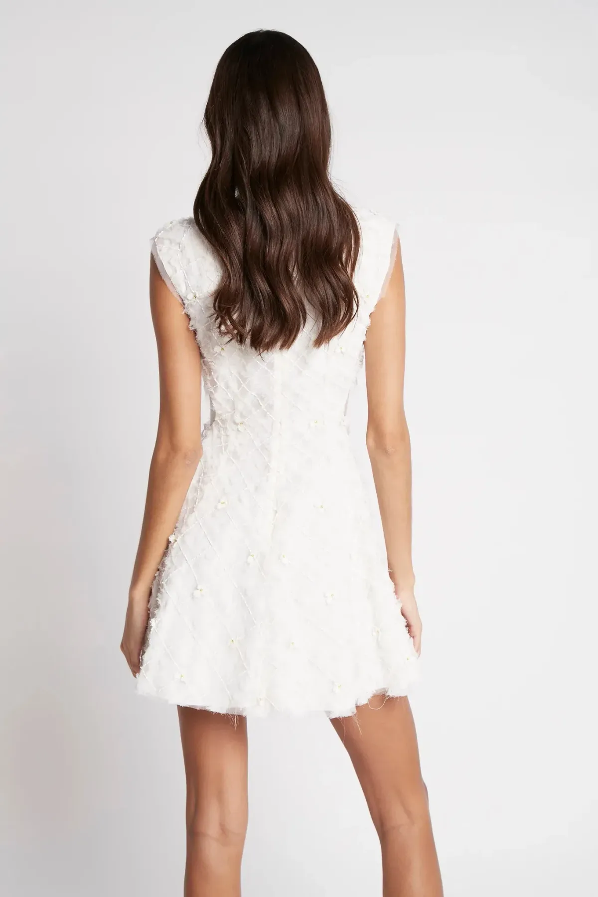 Aje Mirage Organza Cut Out Mini Dress Ivory Size 8 / S - Image 3