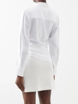 Jacquemus Bahia Plunge-neck Tie Shirt White Size 6 for rent on The Volte - image 3
